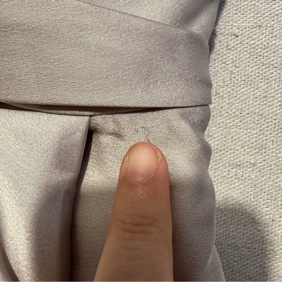 NWT La Femme Strapless Satin Gown with Pleated Bodice and Slit - size 4 - Picture 6 of 6